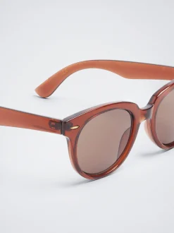 PARFOIS Kunststoff Sonnenbrille|Runde Sonnenbrille>Runde Sonnenbrille Braun